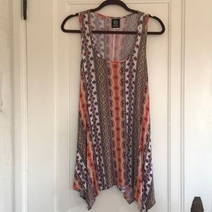 Bobeau sleeveless boho tunic size medium